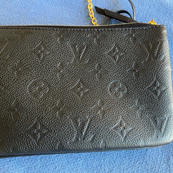 Authentic Louis Vuitton Double-Zip Pochette in Black Monogram Empreinte … - Picture 4 of 14